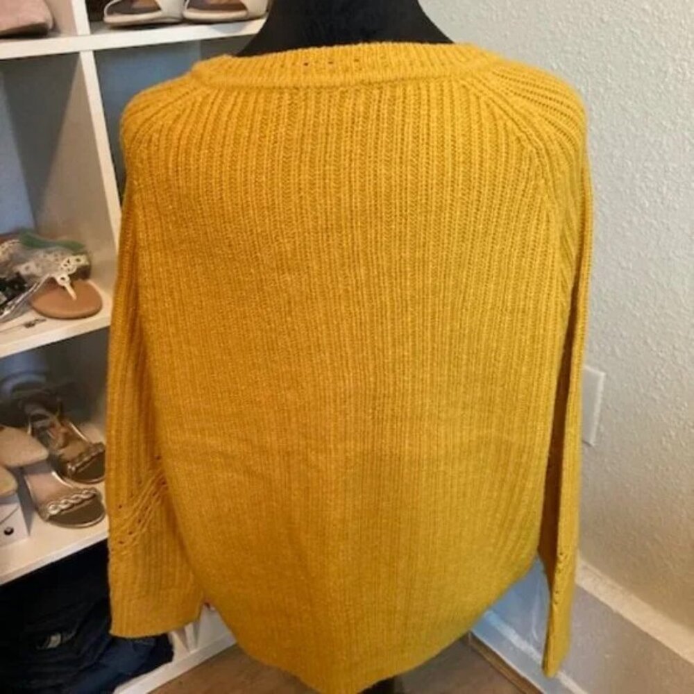 Topshop Goldenrod Heavy Knit Pullover Crewneck Oversized Sweater EUC Size 10 - Picture 2 of 5